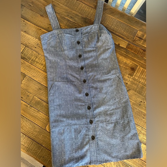 Derek Lam for Design Nation Button Front Chambray Jumper Dress Size 12 NWOT - Picture 3 of 10